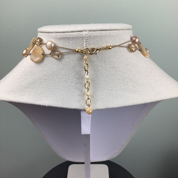 Mother-of-pearl double-strand necklace - Picture 3 of 3